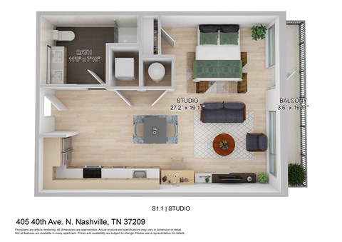 a 1 bedroom floor plan